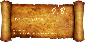 Ihm Brigitta névjegykártya